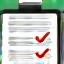 Clipboard with apple icon representing nutrition plans
