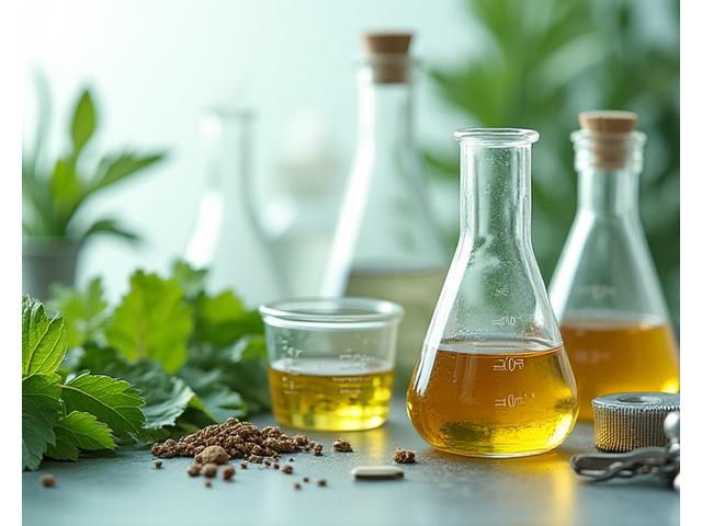 Herbal extracts and scientific instruments, symbolizing herbal formulation consulting.